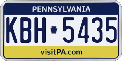 PA license plate KBH5435