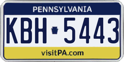 PA license plate KBH5443