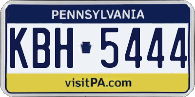 PA license plate KBH5444