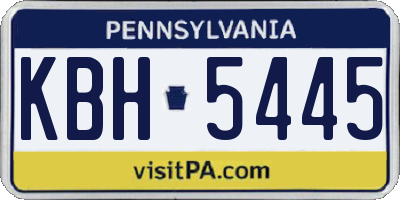 PA license plate KBH5445