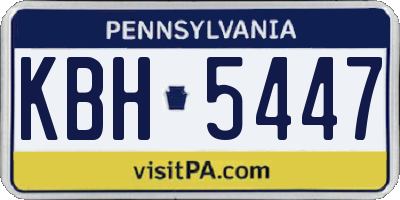 PA license plate KBH5447