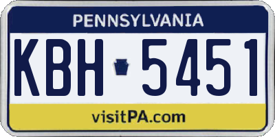 PA license plate KBH5451