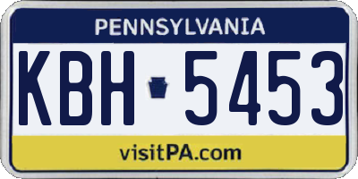 PA license plate KBH5453