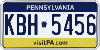 PA license plate KBH5456