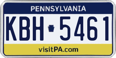 PA license plate KBH5461