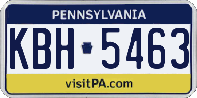 PA license plate KBH5463