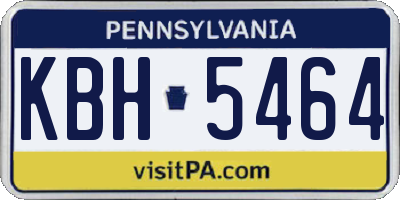 PA license plate KBH5464