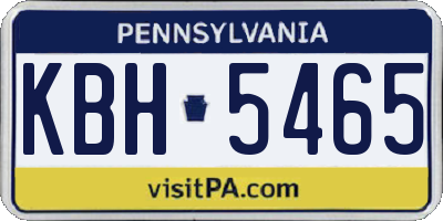 PA license plate KBH5465