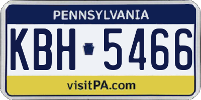 PA license plate KBH5466