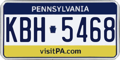 PA license plate KBH5468