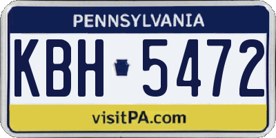 PA license plate KBH5472