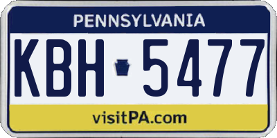 PA license plate KBH5477
