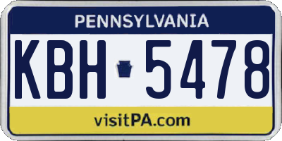 PA license plate KBH5478