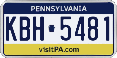 PA license plate KBH5481
