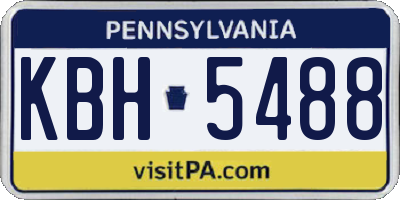 PA license plate KBH5488