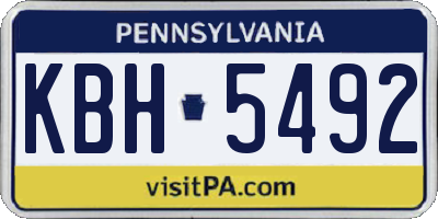 PA license plate KBH5492