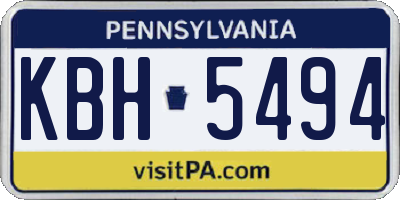 PA license plate KBH5494