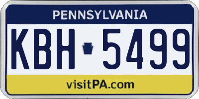 PA license plate KBH5499