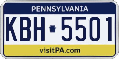 PA license plate KBH5501