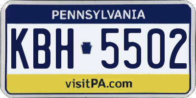 PA license plate KBH5502