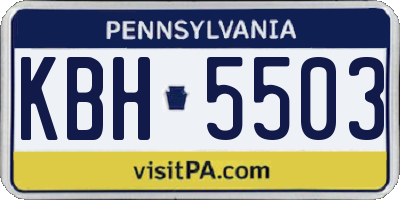 PA license plate KBH5503