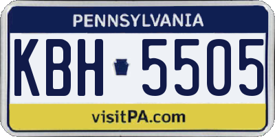 PA license plate KBH5505