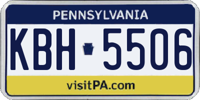 PA license plate KBH5506
