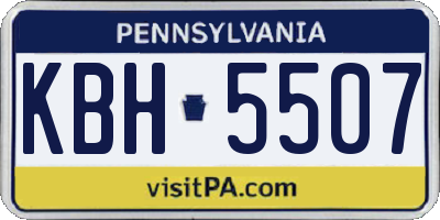 PA license plate KBH5507