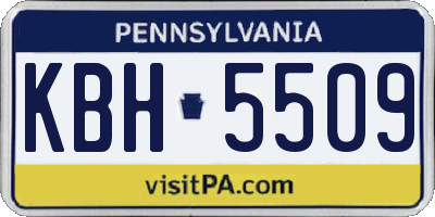 PA license plate KBH5509