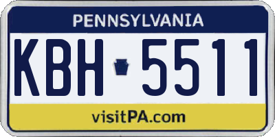 PA license plate KBH5511