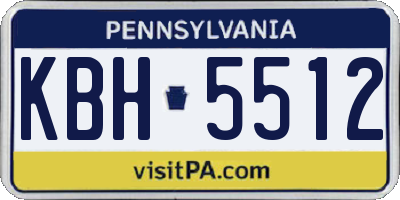 PA license plate KBH5512