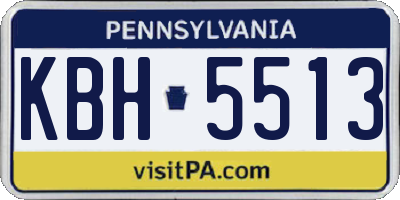 PA license plate KBH5513