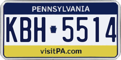 PA license plate KBH5514