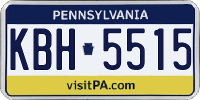 PA license plate KBH5515