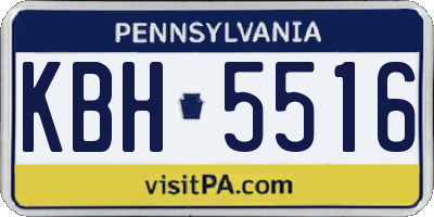 PA license plate KBH5516