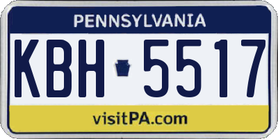 PA license plate KBH5517
