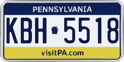 PA license plate KBH5518