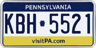 PA license plate KBH5521