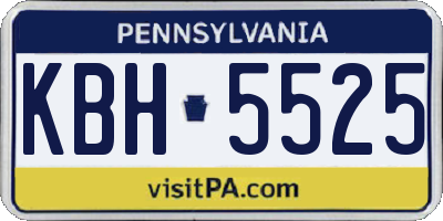 PA license plate KBH5525