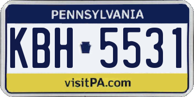 PA license plate KBH5531