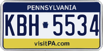 PA license plate KBH5534