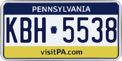 PA license plate KBH5538