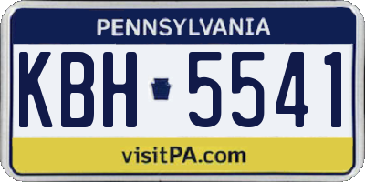 PA license plate KBH5541