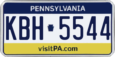 PA license plate KBH5544