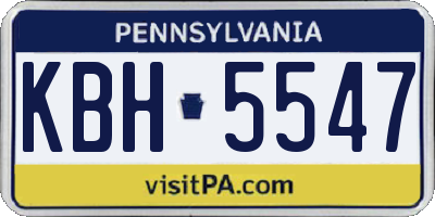 PA license plate KBH5547