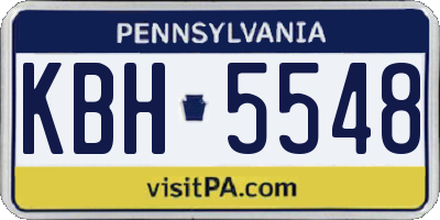 PA license plate KBH5548