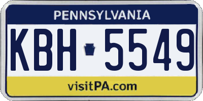 PA license plate KBH5549