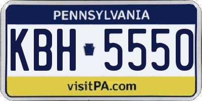 PA license plate KBH5550