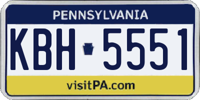 PA license plate KBH5551