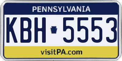 PA license plate KBH5553